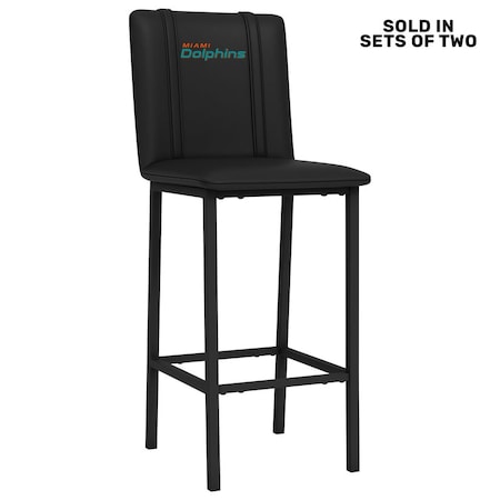 Dreamseat Bar Stool 500 with Miami Dolphins Secondary Logo, 2PK XZ500BSDBLK-PSNFL20091A